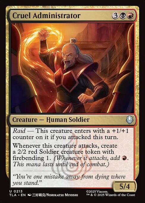 Avatar: The Last Airbender - 213 - Cruel Administrator - Uncommon - BR - Non-foil (Front)