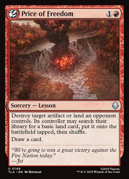 Avatar: The Last Airbender - 149 - Price of Freedom - Uncommon - R - Non-foil (Front)