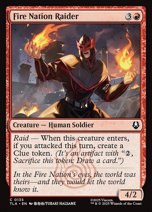 Avatar: The Last Airbender - 135 - Fire Nation Raider - Common - R - Non-foil (Front)