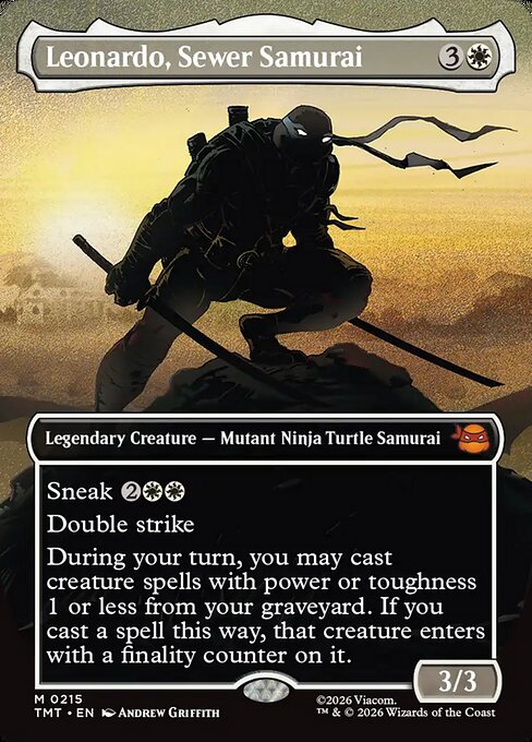Teenage Mutant Ninja Turtles - 215 - Leonardo, Sewer Samurai - Mythic - W - Non-foil (Front)