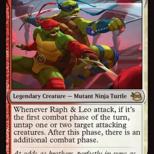 Teenage Mutant Ninja Turtles - 166 - Raph & Leo, Sibling Rivals - Rare - WR - Non-foil (Front)