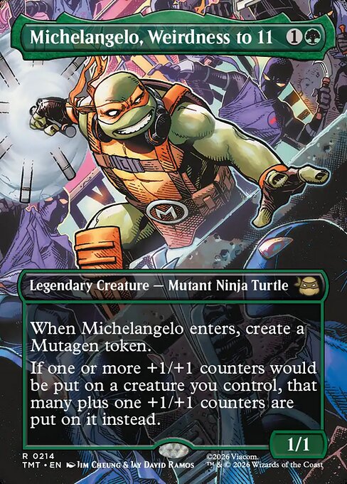 Teenage Mutant Ninja Turtles - 214 - Michelangelo, Weirdness to 11 - Rare - G - Non-foil (Front)