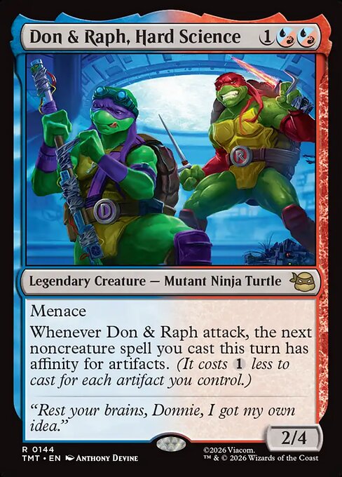 Teenage Mutant Ninja Turtles - 144 - Don & Raph, Hard Science - Rare - UR - Non-foil (Front)