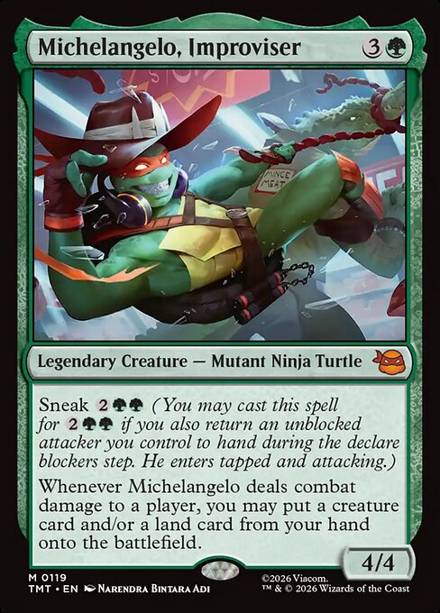 Teenage Mutant Ninja Turtles - 119 - Michelangelo, Improviser - Mythic - G - Non-foil (Front)