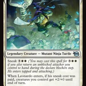 Teenage Mutant Ninja Turtles - 16 - Leonardo, Leader in Blue - Uncommon - W - Foil (Front)